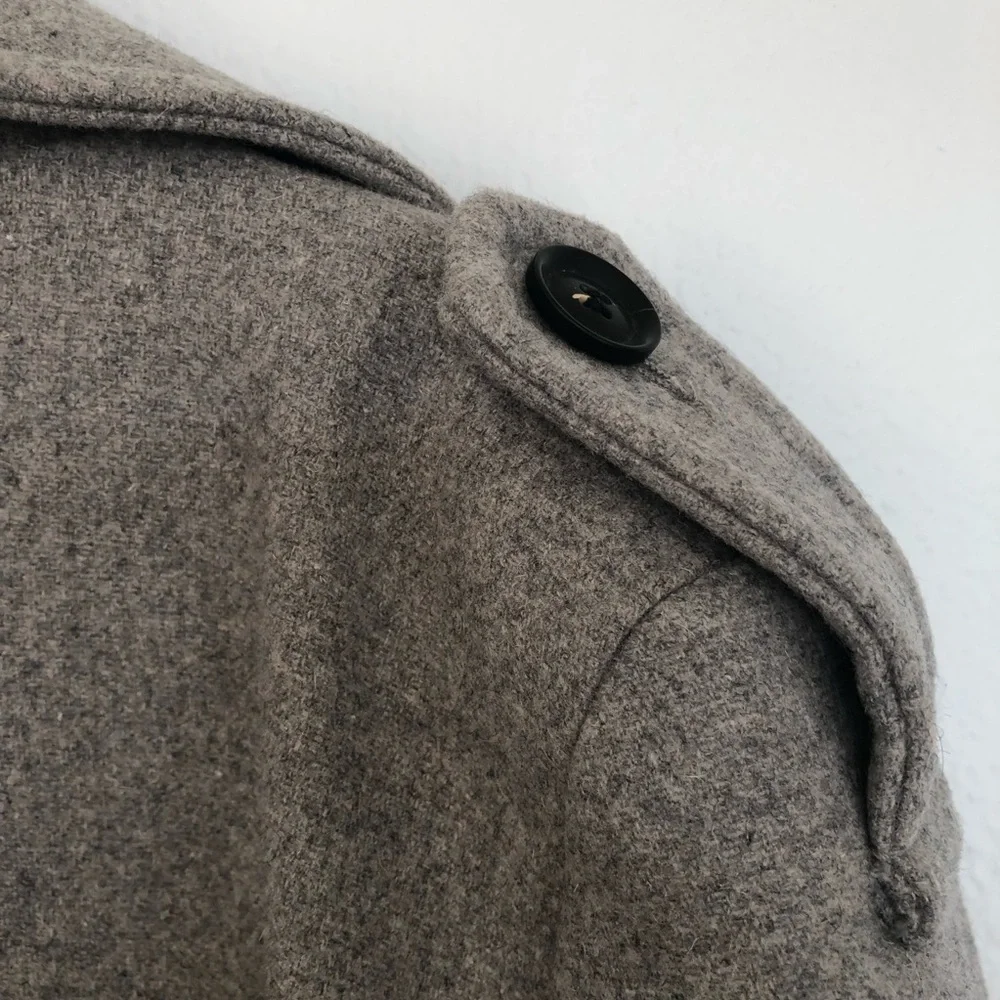 Zara Trafaluc Outerwear Gray Pea Coat - Picture 5 of 7